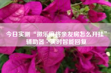 今日实测“微乐麻将亲友房怎么开挂”辅助器 - 实时智能回复