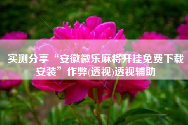 实测分享“安徽微乐麻将开挂免费下载安装	”作弊(透视)透视辅助