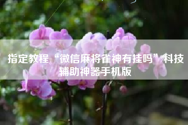 指定教程“微信麻将雀神有挂吗	”科技辅助神器手机版