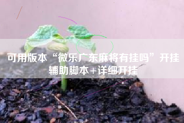 可用版本“微乐广东麻将有挂吗	”开挂辅助脚本+详细开挂