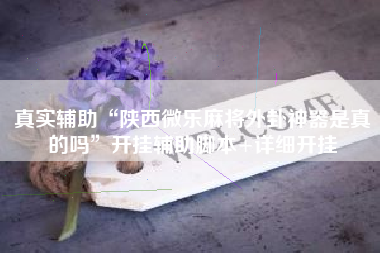 真实辅助“陕西微乐麻将外卦神器是真的吗”开挂辅助脚本+详细开挂