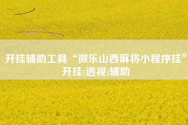 开挂辅助工具“微乐山西麻将小程序挂	”开挂(透视)辅助