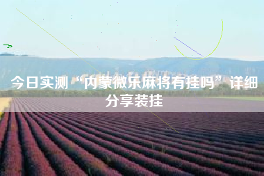 今日实测“内蒙微乐麻将有挂吗	”详细分享装挂