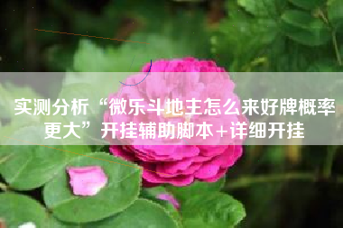 实测分析“微乐斗地主怎么来好牌概率更大	”开挂辅助脚本+详细开挂