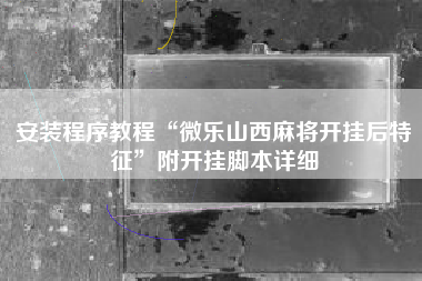 安装程序教程“微乐山西麻将开挂后特征”附开挂脚本详细