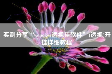 实测分享“wepoker透视挂软件	”(透视)开挂详细教程