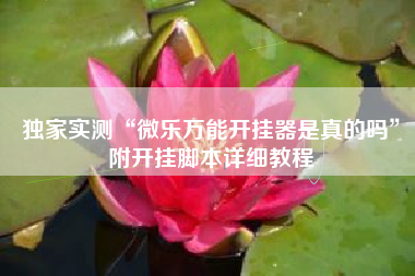 独家实测“微乐万能开挂器是真的吗”附开挂脚本详细教程