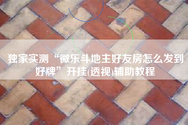 独家实测“微乐斗地主好友房怎么发到好牌”开挂(透视)辅助教程