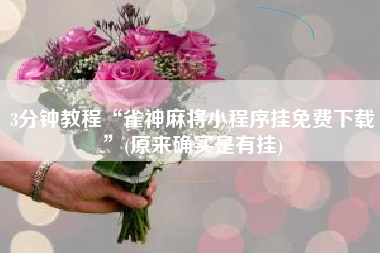 3分钟教程“雀神麻将小程序挂免费下载	”(原来确实是有挂)