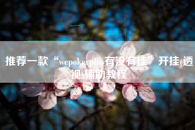 推荐一款“wepokerplus有没有挂”开挂(透视)辅助教程