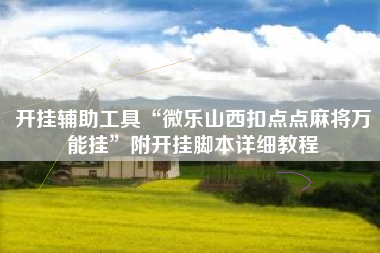 开挂辅助工具“微乐山西扣点点麻将万能挂”附开挂脚本详细教程
