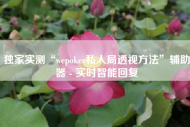 独家实测“wepoker私人局透视方法”辅助器 - 实时智能回复