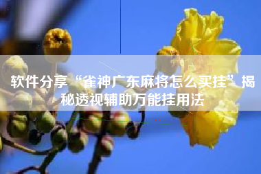 软件分享“雀神广东麻将怎么买挂”揭秘透视辅助万能挂用法