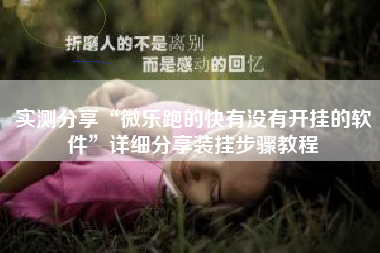 实测分享“微乐跑的快有没有开挂的软件”详细分享装挂步骤教程