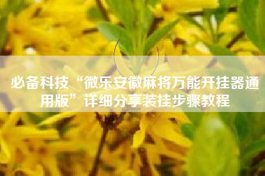 必备科技“微乐安徽麻将万能开挂器通用版”详细分享装挂步骤教程