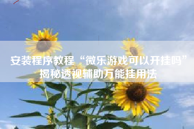 安装程序教程“微乐游戏可以开挂吗”揭秘透视辅助万能挂用法