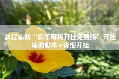 教程辅助“微乐麻将开挂免费版”开挂辅助脚本+详细开挂