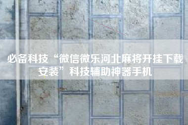 必备科技“微信微乐河北麻将开挂下载安装”科技辅助神器手机