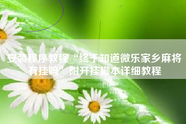 安装程序教程“终于知道微乐家乡麻将有挂吗	”附开挂脚本详细教程