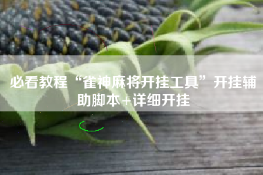 必看教程“雀神麻将开挂工具	”开挂辅助脚本+详细开挂