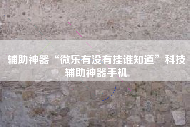 辅助神器“微乐有没有挂谁知道”科技辅助神器手机
