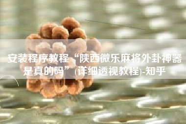 安装程序教程“陕西微乐麻将外卦神器是真的吗”(详细透视教程)-知乎