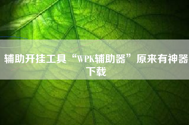 辅助开挂工具“WPK辅助器”原来有神器下载