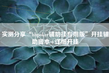 实测分享“hhpoker辅助挂专用版”开挂辅助脚本+详细开挂