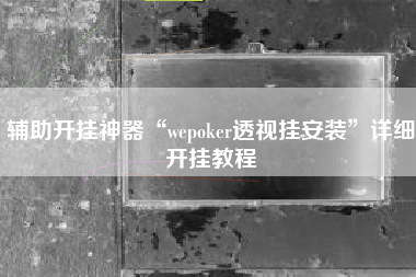 辅助开挂神器“wepoker透视挂安装”详细开挂教程