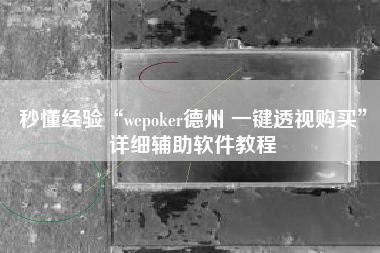 秒懂经验“wepoker德州 一键透视购买	”详细辅助软件教程
