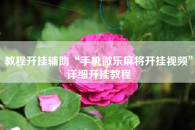 教程开挂辅助“手机微乐麻将开挂视频	”详细开挂教程