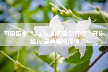 可用版本“wepoker如何拿到好牌	”开挂(透视)最新辅助详细