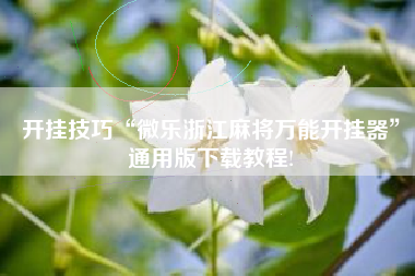 开挂技巧“微乐浙江麻将万能开挂器	”通用版下载教程!