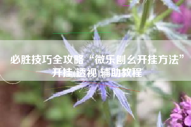 必胜技巧全攻略“微乐刨幺开挂方法”开挂(透视)辅助教程