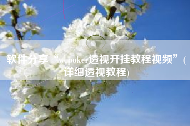 软件分享“wepoker透视开挂教程视频	”(详细透视教程)