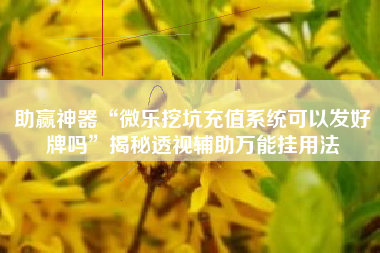 助赢神器“微乐挖坑充值系统可以发好牌吗”揭秘透视辅助万能挂用法