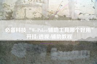 必备科技“WePoker辅助工具哪个好用”开挂(透视)辅助教程