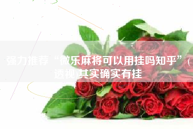 强力推荐“微乐麻将可以用挂吗知乎”(透视)其实确实有挂