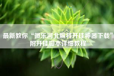 最新教你“微乐河北麻将开挂神器下载”附开挂脚本详细教程