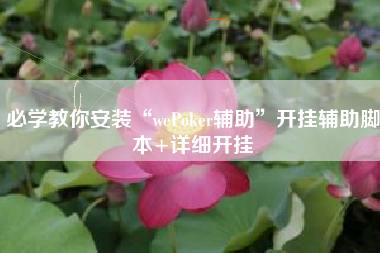 必学教你安装“wePoker辅助	”开挂辅助脚本+详细开挂