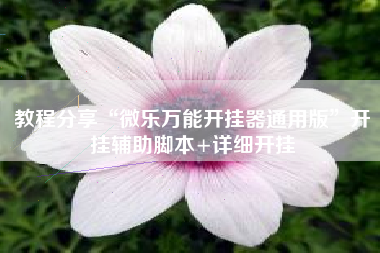 教程分享“微乐万能开挂器通用版”开挂辅助脚本+详细开挂