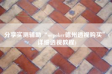 分享实测辅助“wepoker德州透视购买	”(详细透视教程)