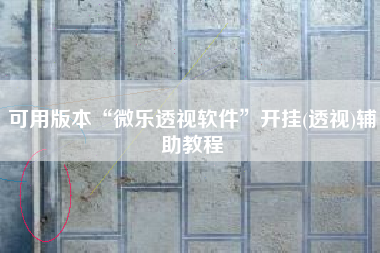 可用版本“微乐透视软件	”开挂(透视)辅助教程