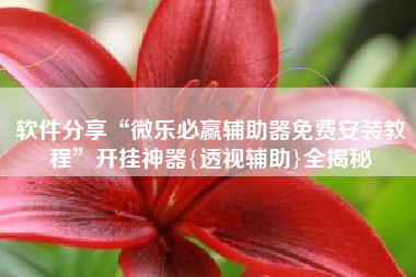 软件分享“微乐必赢辅助器免费安装教程	”开挂神器{透视辅助}全揭秘
