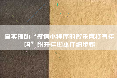 真实辅助“微信小程序的微乐麻将有挂吗”附开挂脚本详细步骤