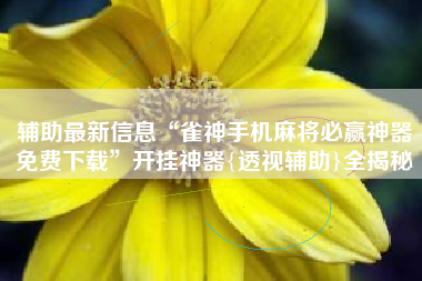 辅助最新信息“雀神手机麻将必赢神器免费下载”开挂神器{透视辅助}全揭秘