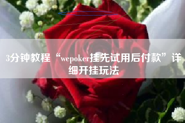 3分钟教程“wepoker挂先试用后付款	”详细开挂玩法