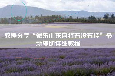 教程分享“微乐山东麻将有没有挂”最新辅助详细教程