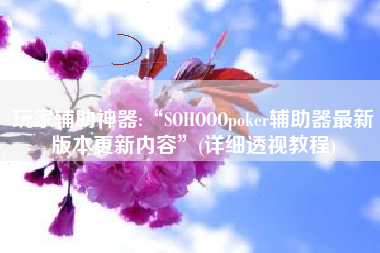 玩家辅助神器:“SOHOOOpoker辅助器最新版本更新内容	”(详细透视教程)