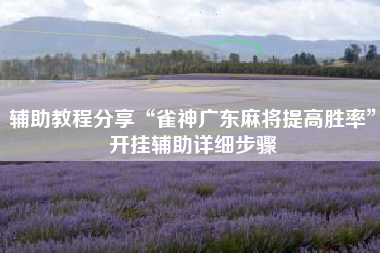 辅助教程分享“雀神广东麻将提高胜率	”开挂辅助详细步骤